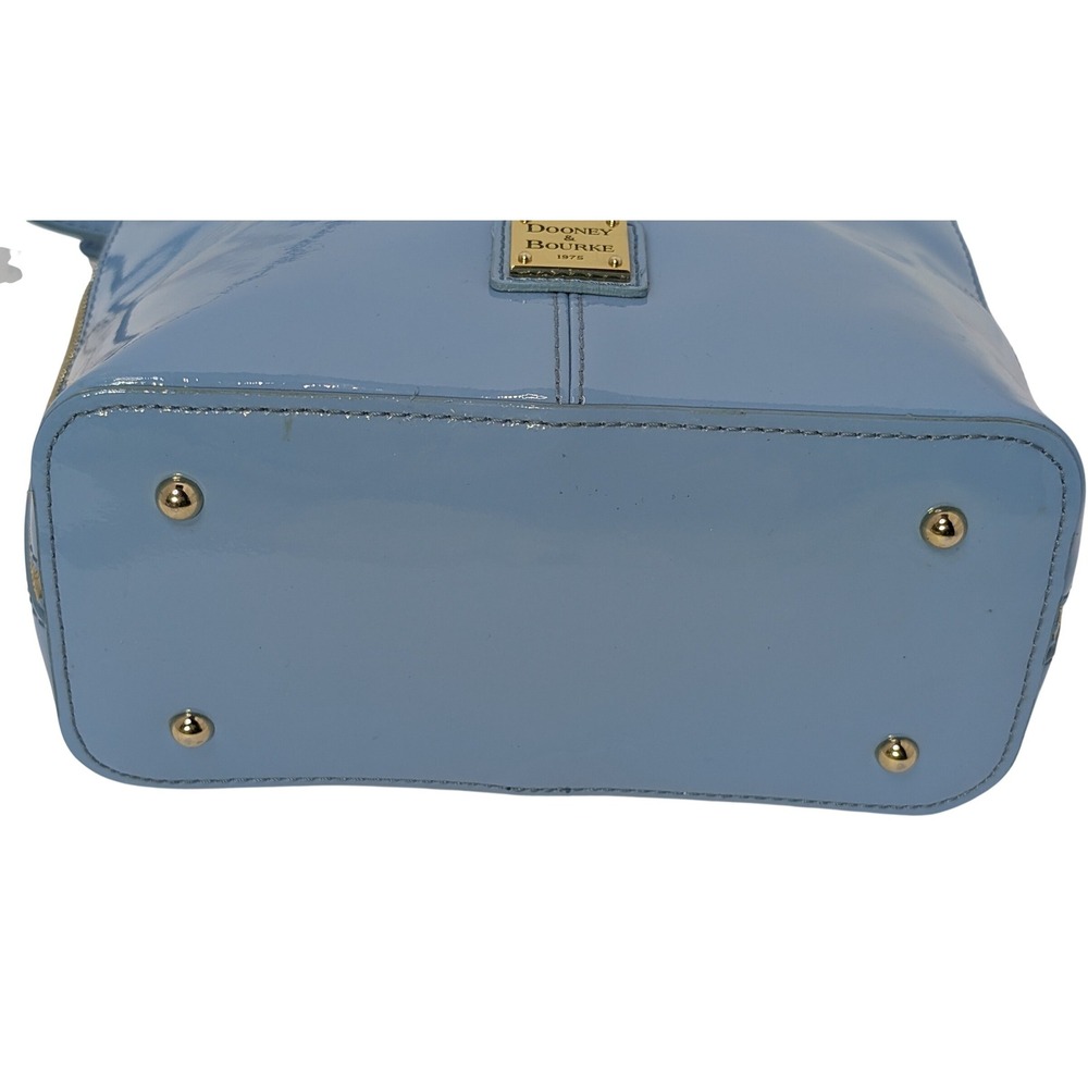 NWT Dooney & Bourke Patent Leather Large TRIXIE Crossbody Denim Blue + Reg Card - Picture 10 of 11